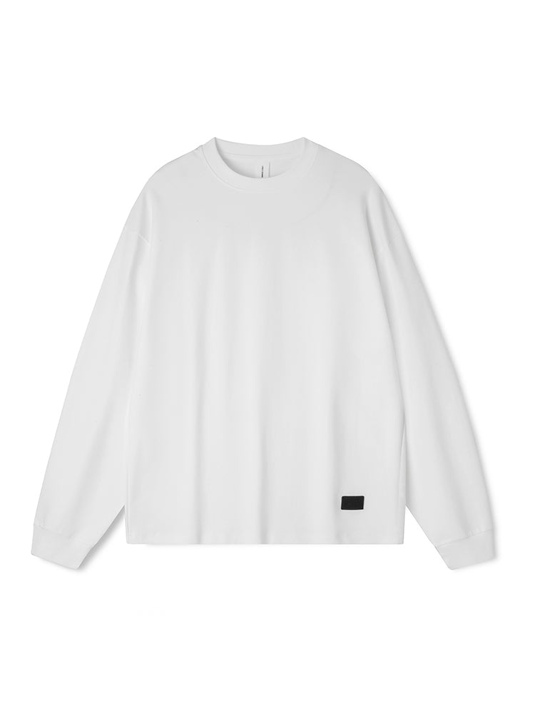 Versatile Long-Sleeve Crewneck Sweatshirt with Small Neckline