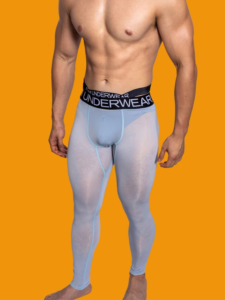 Men's Low-Rise Breathable Silk-Like Semi-Transparent Tights