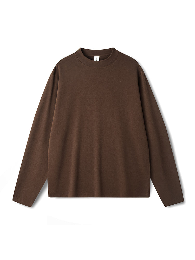 Men's Long-Sleeve Round Neck T-Shirt. Loose and Skin-Friendly Base Layer
