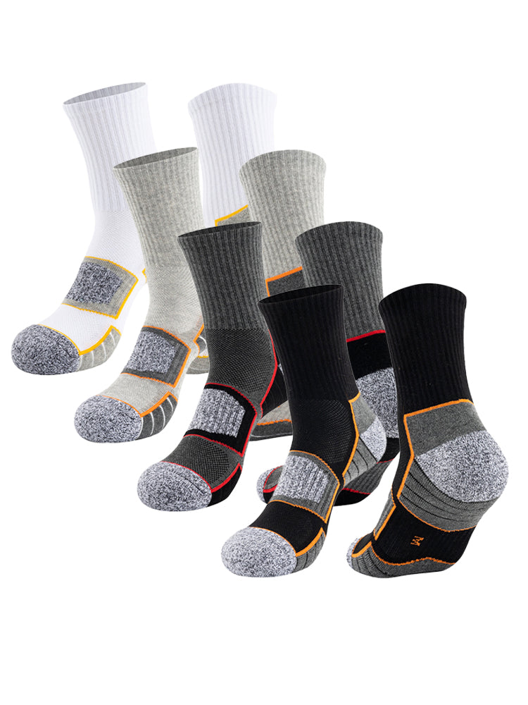 4 Pack Mid-Crew Thick Cushioned Sports Socks