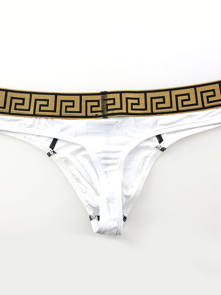 3 Pack Men's Sexy Thong Soft Breathable T-Back Briefs Seamless Briefs