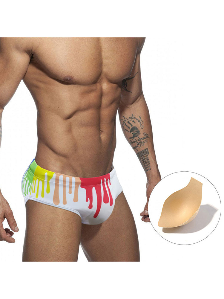 Graffiti Cushioned Men's Swimsuit Briefs