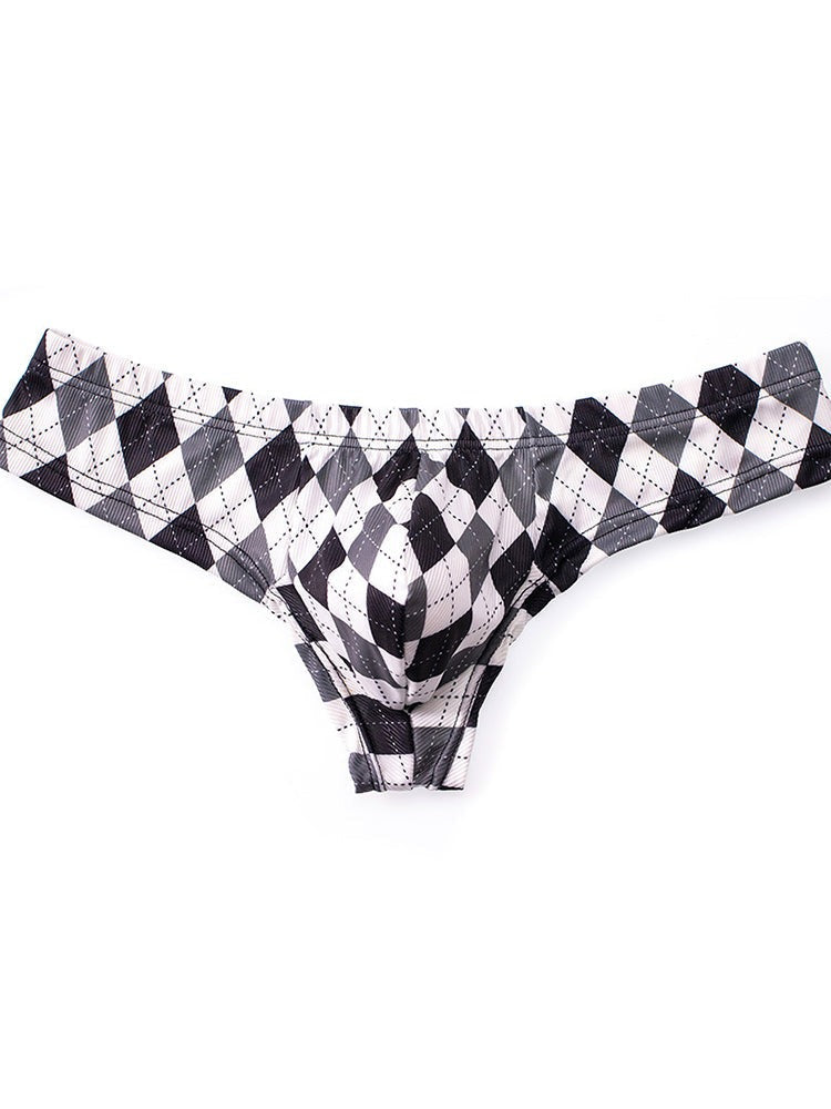 Men's Low-Rise U-Convex Print Thong