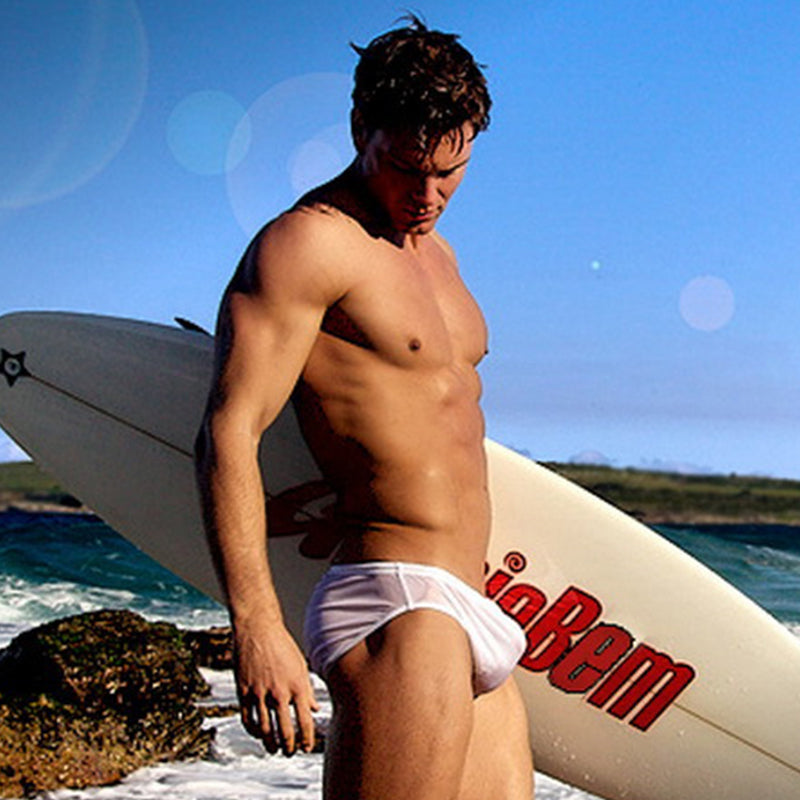 Men Sexy Pouch Solid Bikini Swim Briefs