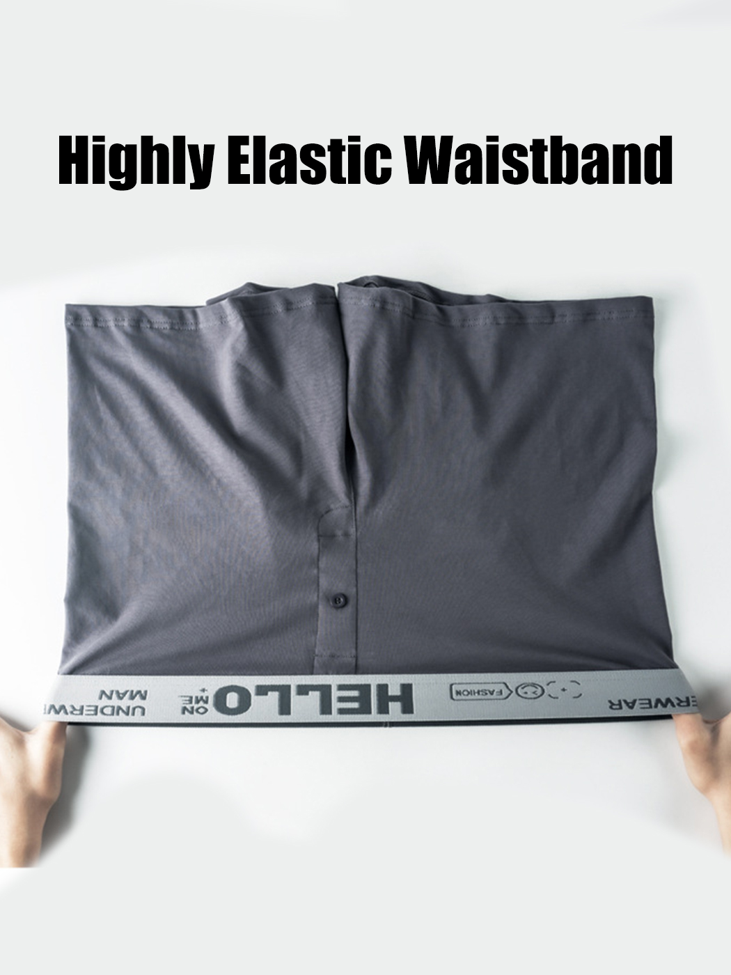 2 Pack Men's Woven Cotton Boxer Shorts With Button Fly