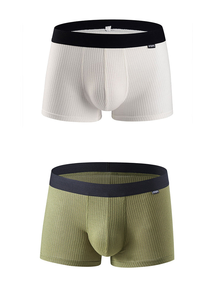 Men's Breathable Threaded Fabric U Convex Trunks
