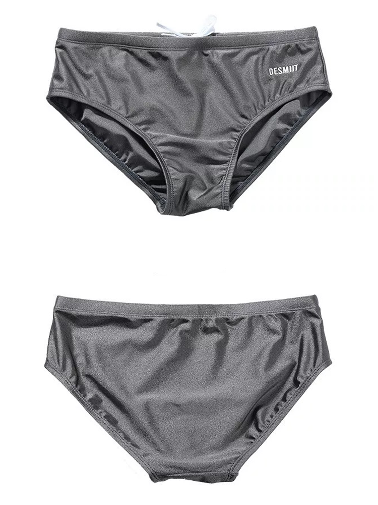 Men's Shiny Solid Color Swim Briefs