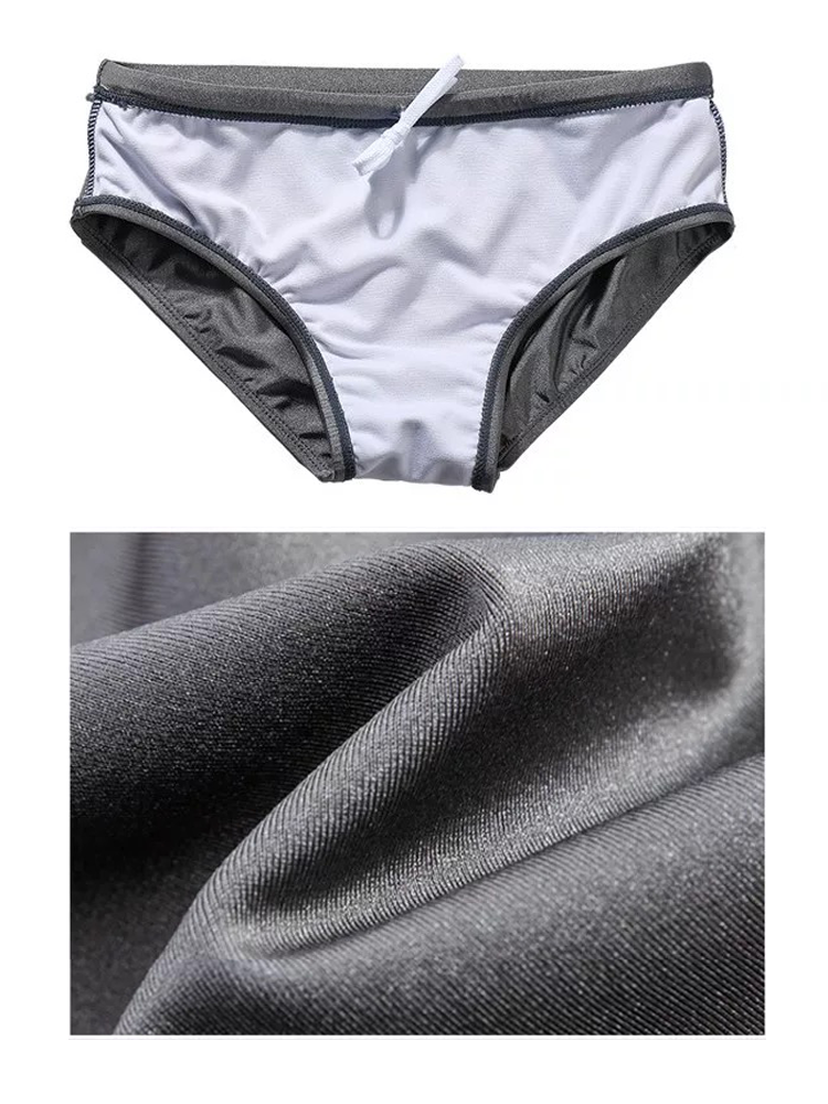 Men's Shiny Solid Color Swim Briefs