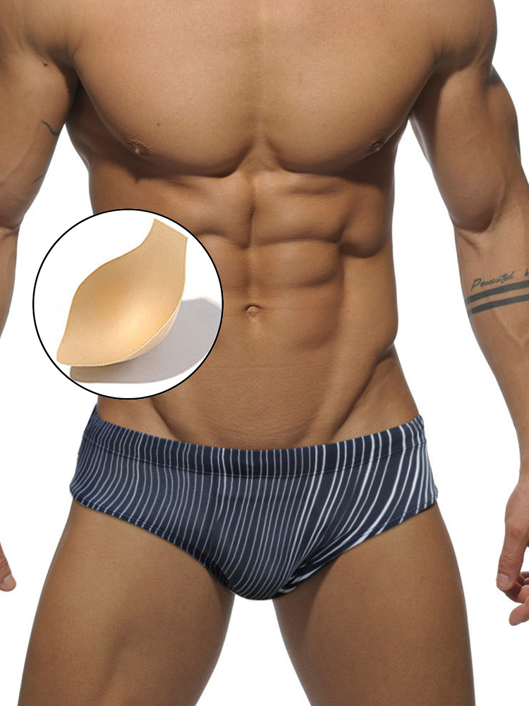 Men's Stylish Swim Briefs with Removable Pad
