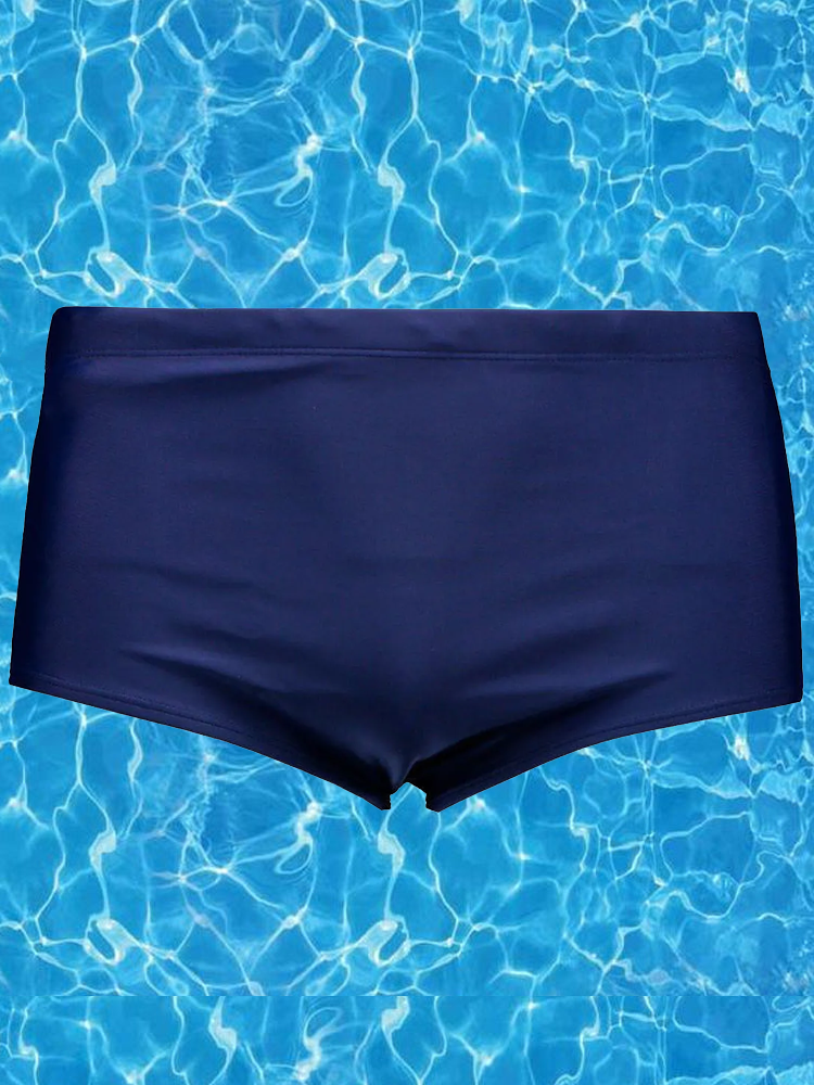 Men's Solid Boxer Trunks Swimwear