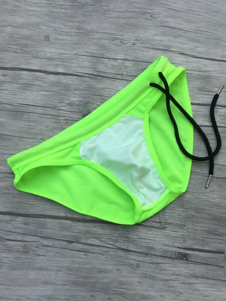 Men's Sexy Low-rise Swim Briefs with Drawstring