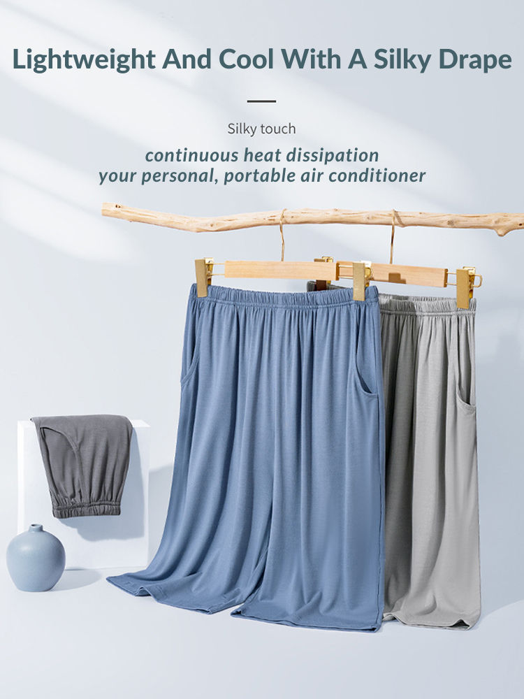Men's Summer Modal Ice Silk Home Wear Pajama Set