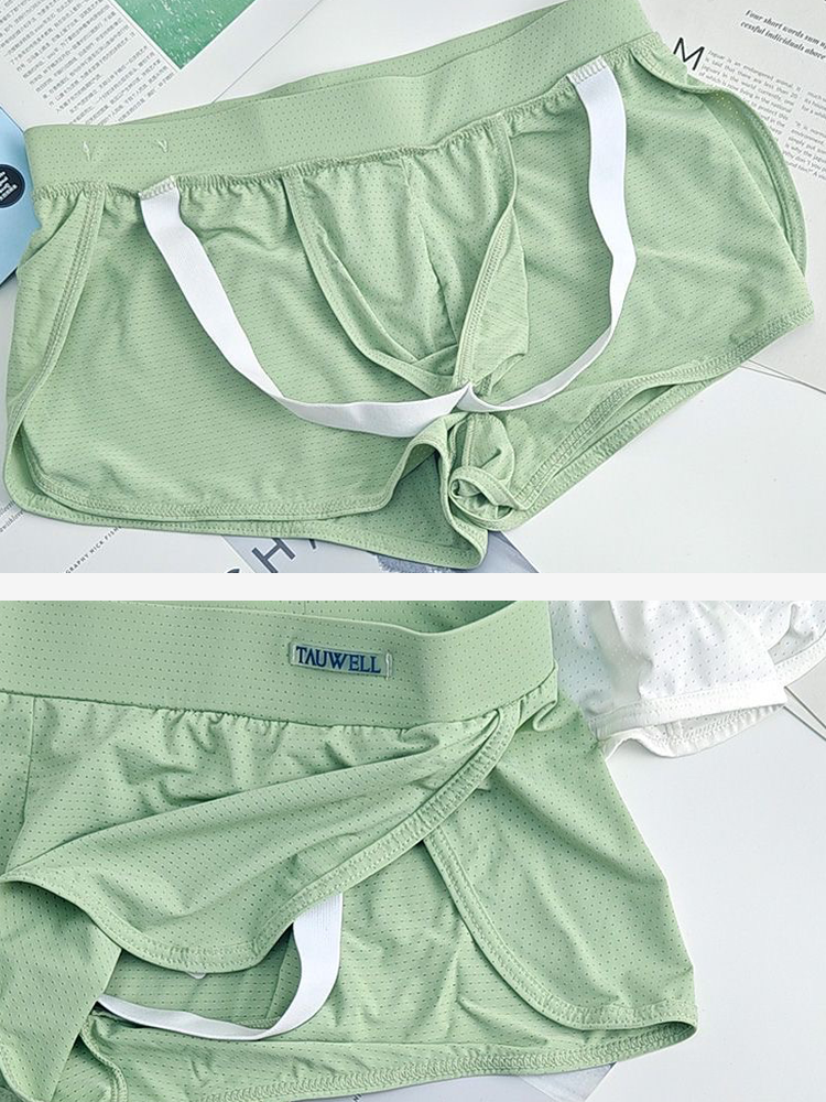 Men's Breathable Mesh Boxer Shorts With Separate Pouch