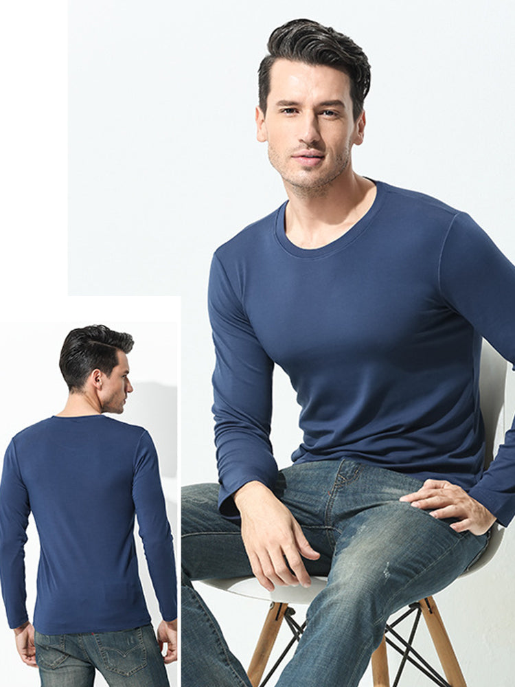 Men's Double-sided Modal Long-sleeved Solid Color T-shirt