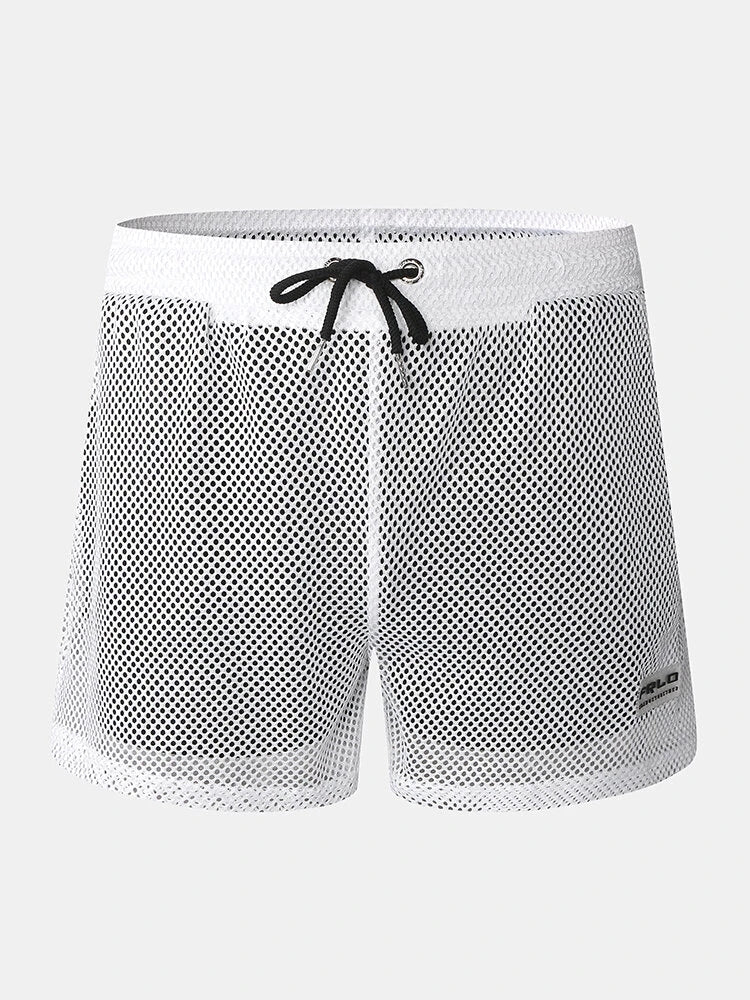 Mens Mesh Loose See Through Swim Shorts