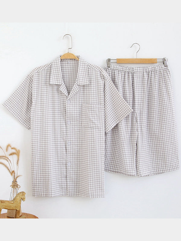Men's 100% Cotton Woven Short Sleepwear Pajama Set