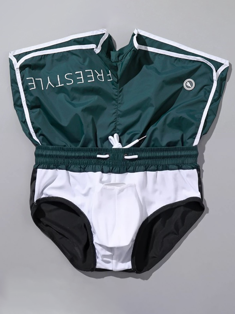 Men's Waistband Drawstring Beach Swim Shorts