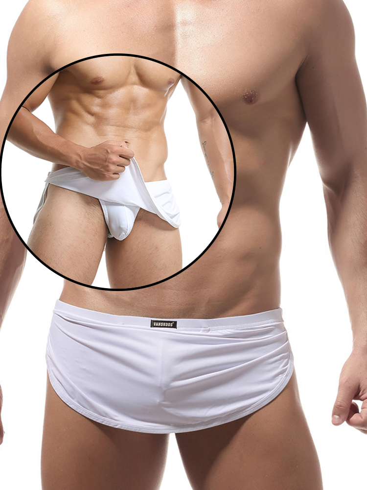 Men's Sexy Side Split Boxers With Support Pouch
