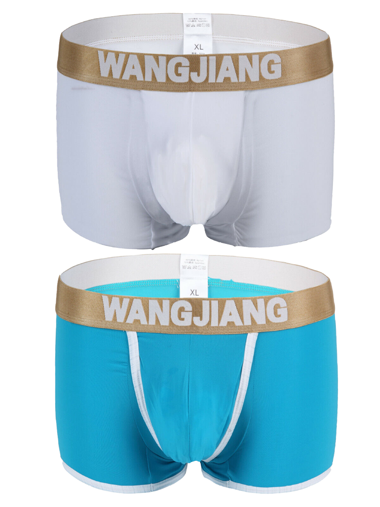 2 Pack Men's U Convex Pouch Trunks With Open Fly