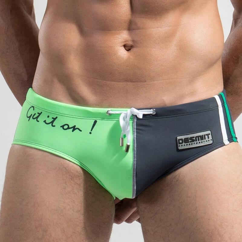 Men's Spell Color Drawstring Swim Briefs