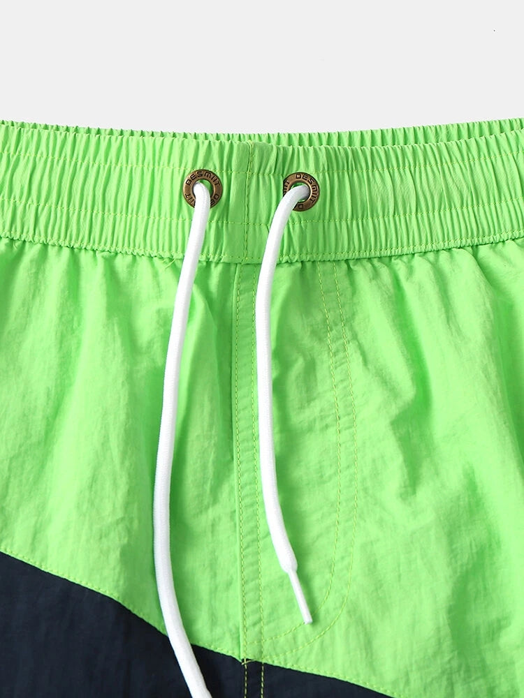 Men Casual Spell Color Sports Board Shorts
