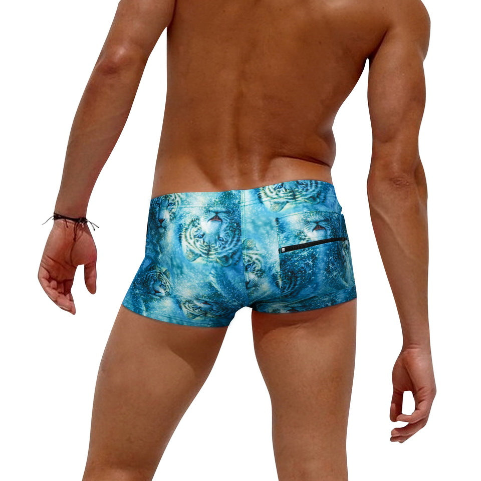Mens Printed Quick Drying Surf Stretch Swim Trunks