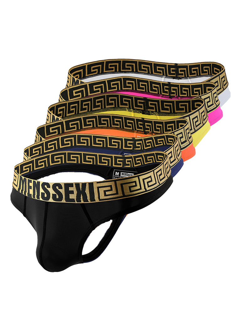 3 Pack Men's Sexy Thong Soft Breathable T-Back Briefs Seamless Briefs