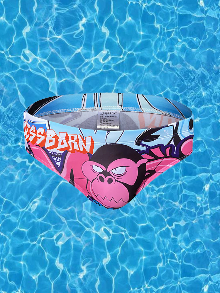 Men's 3D Pouch Trendy Cartoon Swim Briefs
