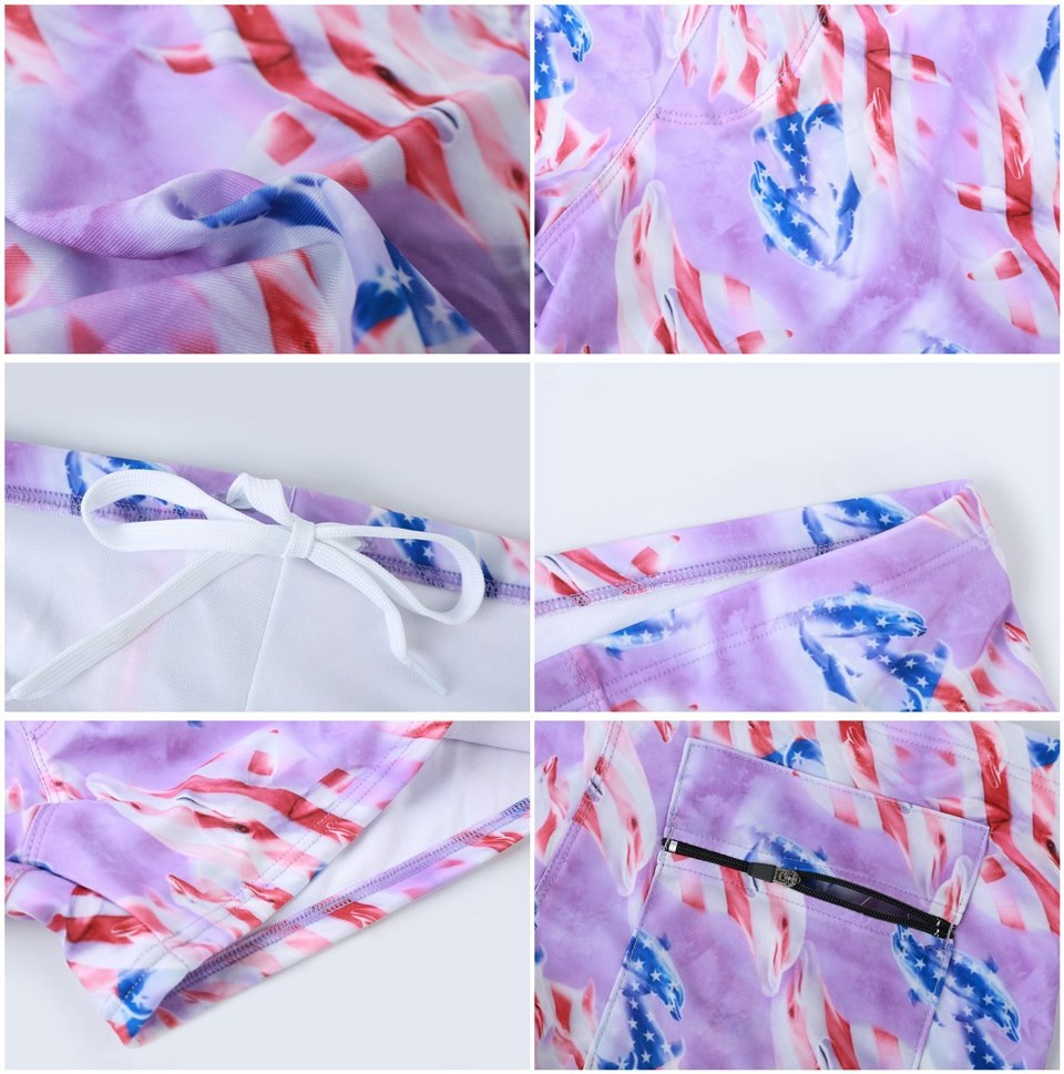 Mens Printed Quick Drying Surf Stretch Swim Trunks