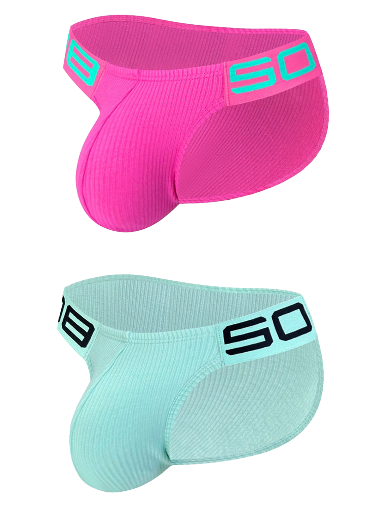 2 Pack Men's Sexy Threaded Fabric Bikinis