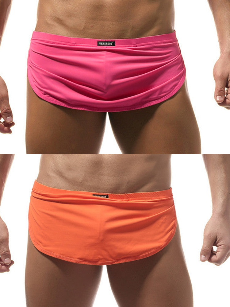 Men's Sexy Side Split Boxers With Support Pouch