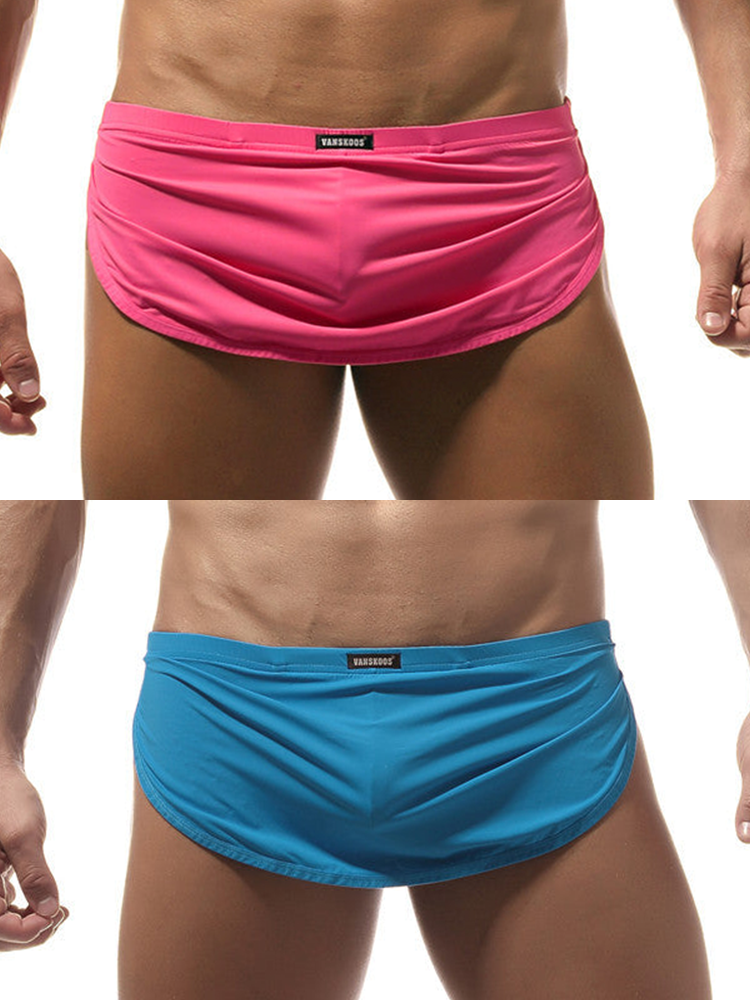 Men's Sexy Side Split Boxers With Support Pouch