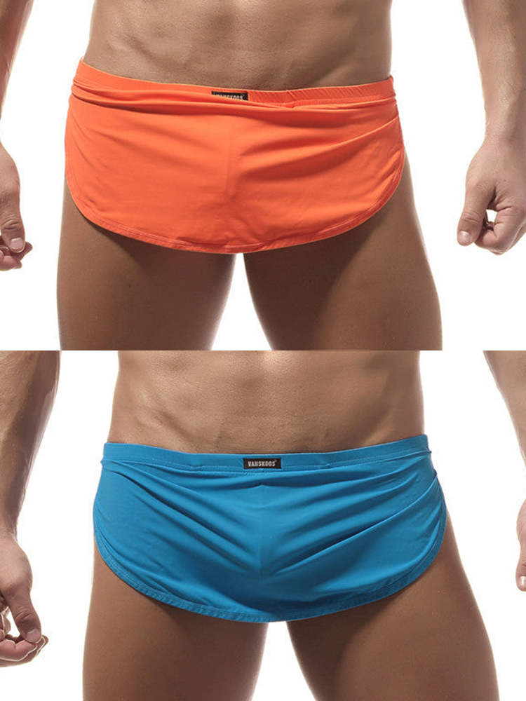 Men's Sexy Side Split Boxers With Support Pouch