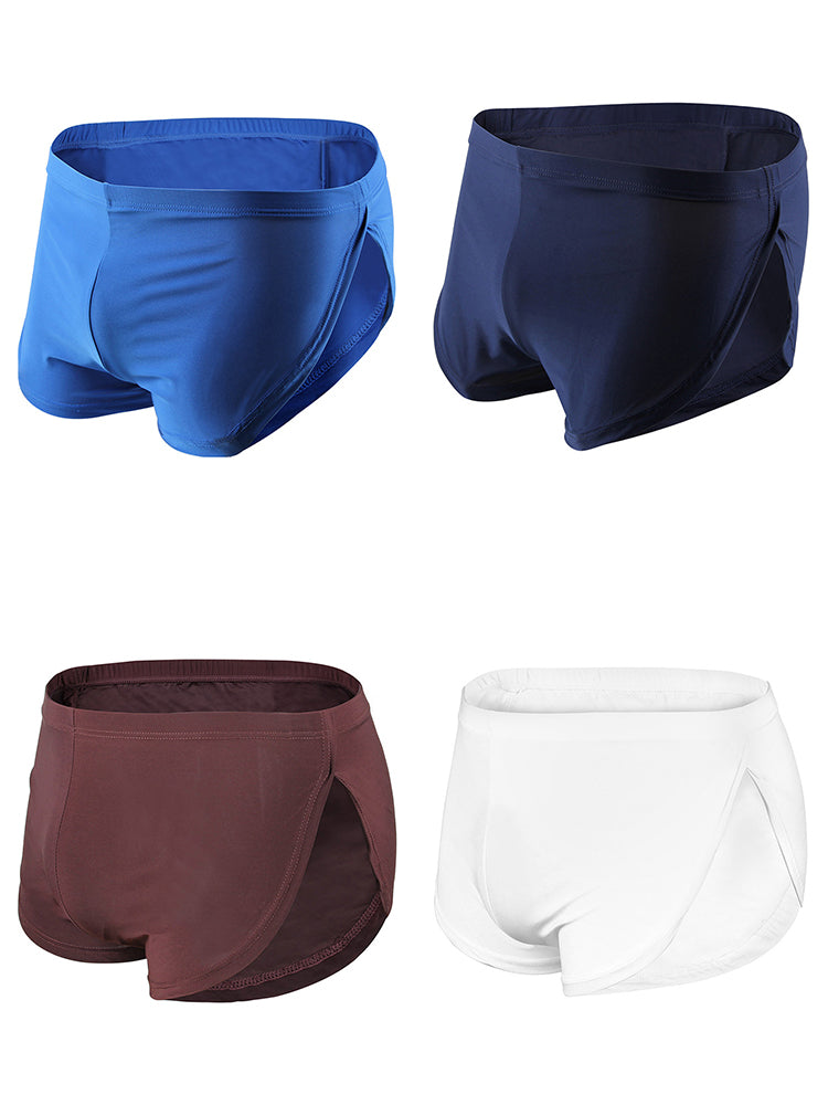 4 Pack Men's Sexy High Vent Boxer Shorts