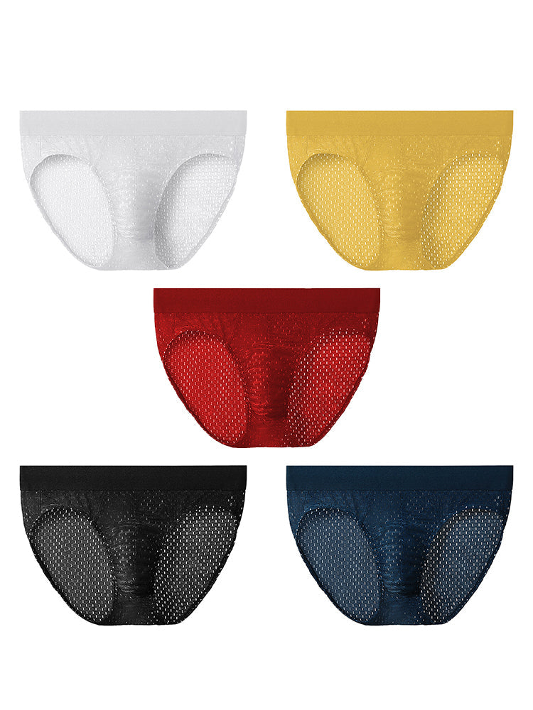 5 Pack Men's Breathable Briefs In Mesh