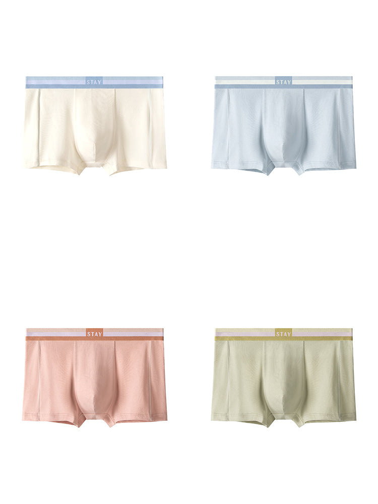 Men's Contrast Color Striped Modal Trunks