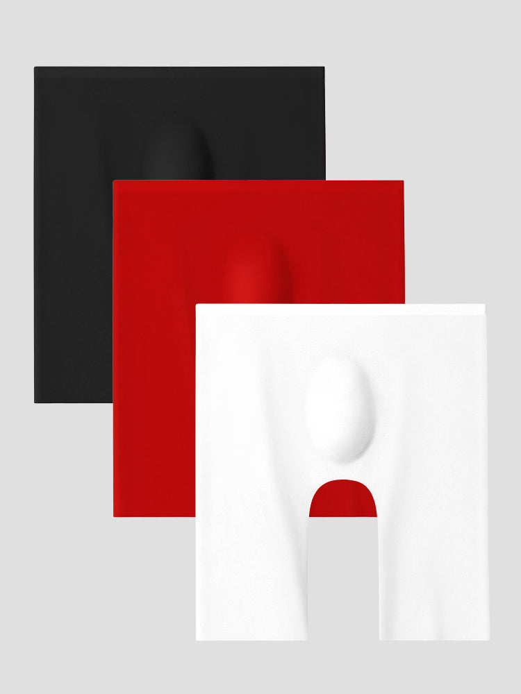 3 Pack Men's Breathable Seamless Mid-Length Boxer Briefs