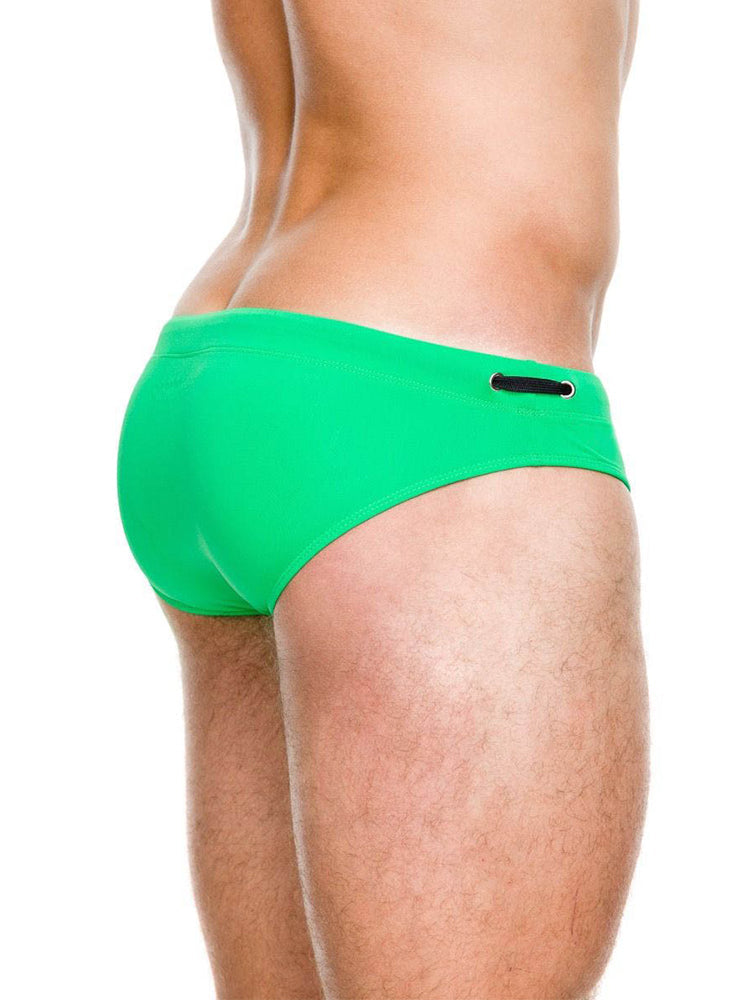 Men's Solid Swimming Briefs Drawstring Bikini