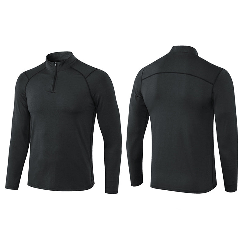 Men's Active Slim-fit Quarter Zip Long Sleeve Outdoor Athletic Performance Pullover