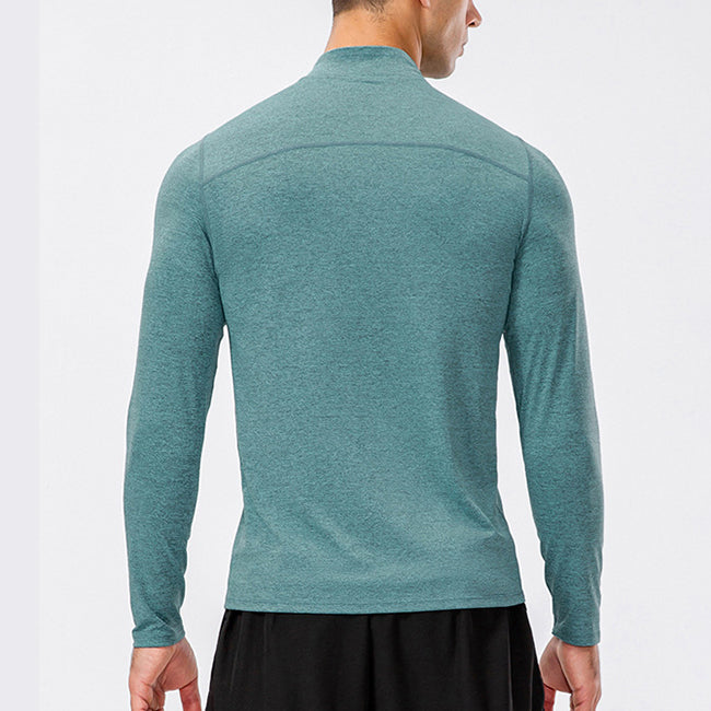 Men's Active Slim-fit Quarter Zip Long Sleeve Outdoor Athletic Performance Pullover