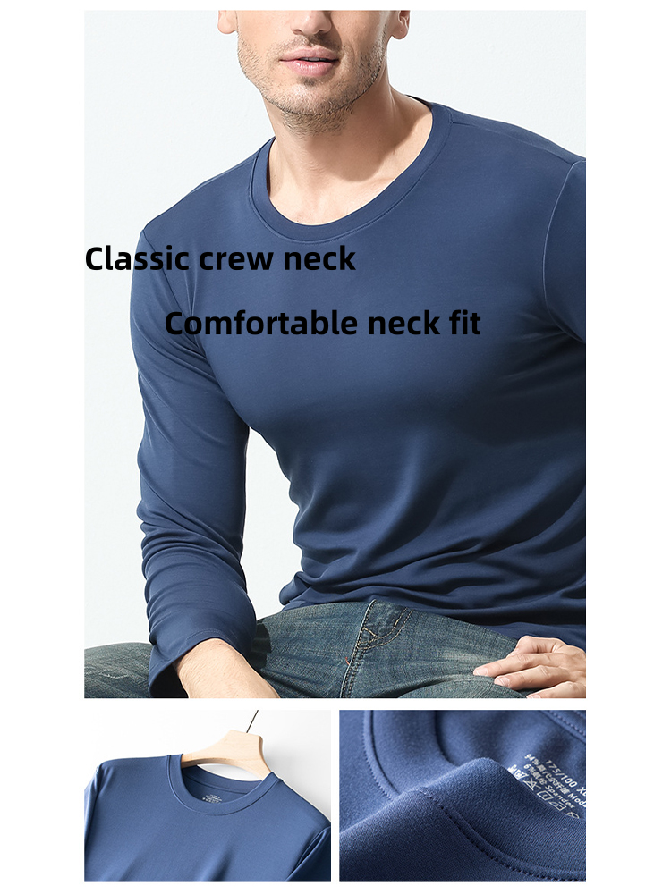 Men's Double-sided Modal Long-sleeved Solid Color T-shirt