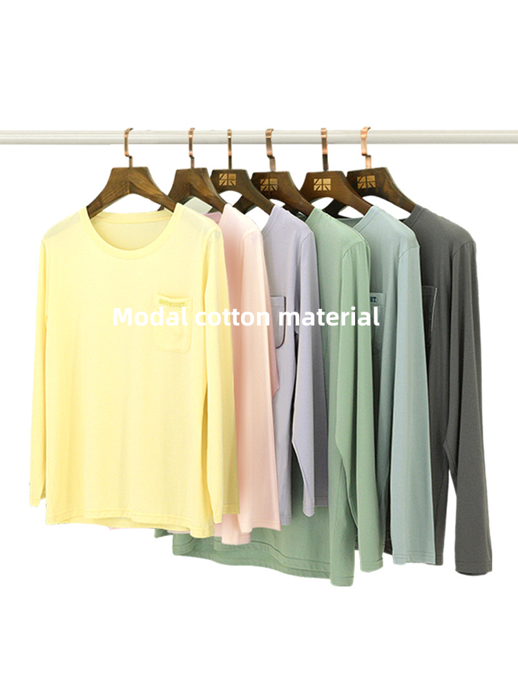 Comfortable Modal Cotton Long Sleeve Couple Pajama Set