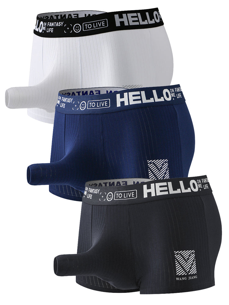 Men's Separate Pouch Cotton Trunks With Fly Front