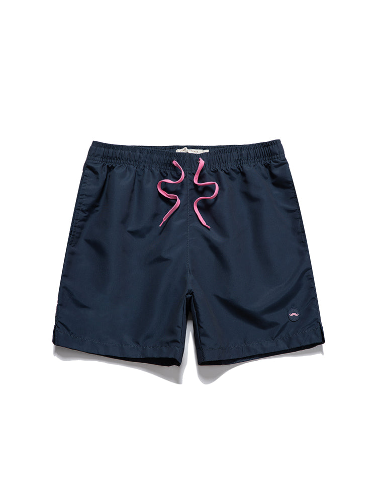 Men's Striped Print Drawstring Board Shorts
