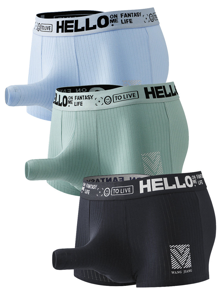Men's Separate Pouch Cotton Trunks With Fly Front
