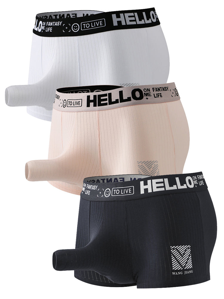 Men's Separate Pouch Cotton Trunks With Fly Front