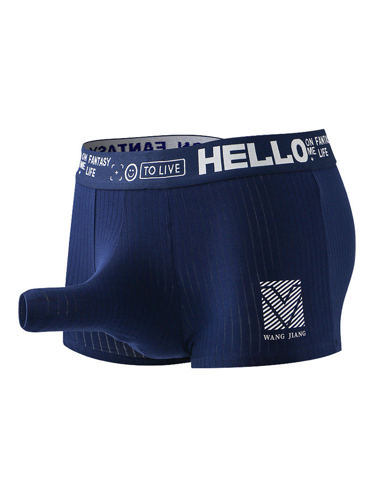 Men's Separate Pouch Cotton Trunks With Fly Front