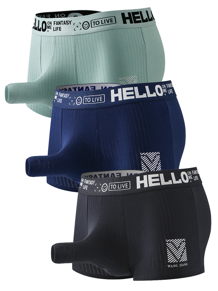 Men's Separate Pouch Cotton Trunks With Fly Front