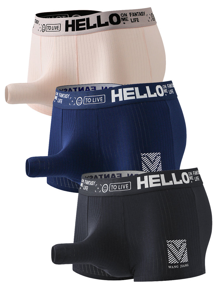 Men's Separate Pouch Cotton Trunks With Fly Front