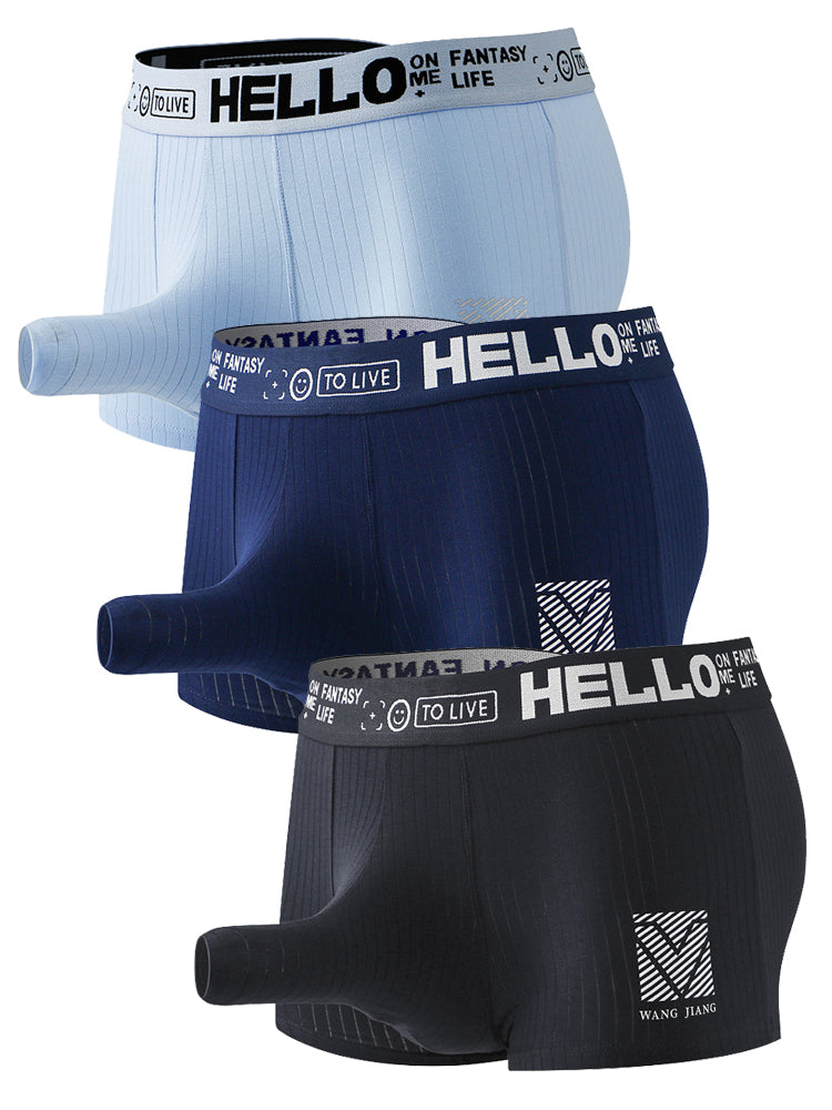 Men's Separate Pouch Cotton Trunks With Fly Front